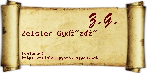 Zeisler Győző névjegykártya